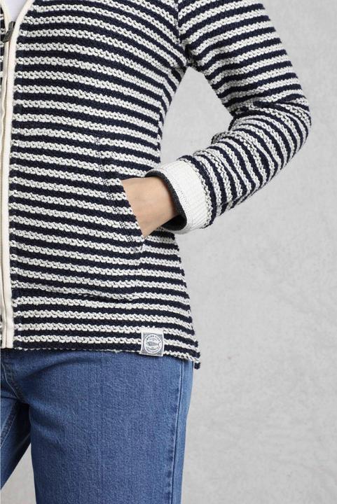 Actual product image Weird Fish Womens/Ladies Fisher Stripe Macaroni Eco Friendly Full Zip Hoodie (38)