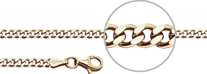 Der Kettenmacher Panzerkette Gold Diamantiert 1,2 mm 50 cm (Sterling Silber 925)
