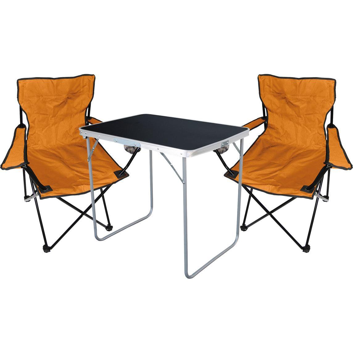 Thumbnail - Mojawo, Gartentisch + Balkontisch, 3-tlg Camping Set Gartenmöbel Campingtisch + 2 Campingstuhl Klappstuhl (80 cm)