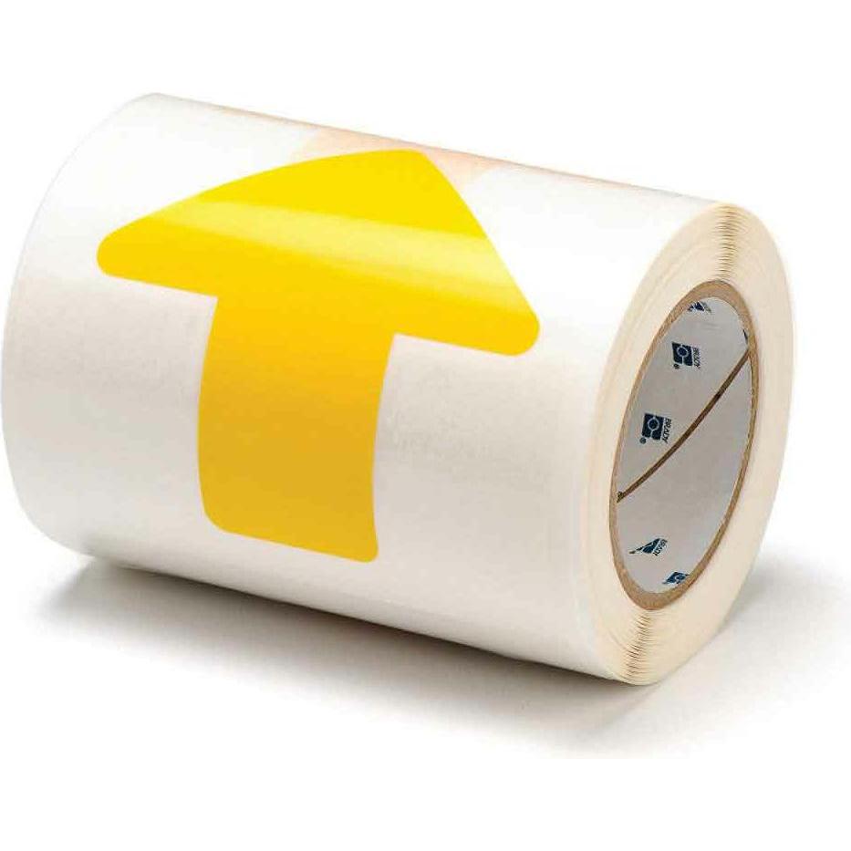 Brady, Etiketten, B-514, ToughStripe, Bodenmarkierungsband, Pfeile (im Abstand v. 457mm), Polyester, Gelb, 50.