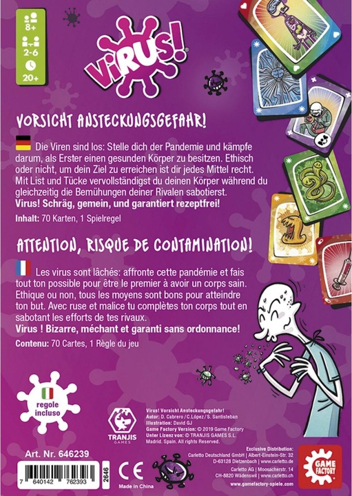 Actual product image Game Factory Virus (German, French, Italian)