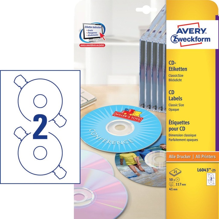 Produktbild Avery CD-Etiketten ClassicSize