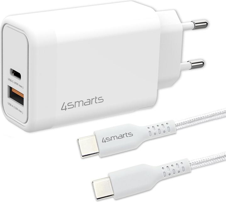 Actual product image 4smarts USB Wall Charger VoltPlug PD+QC 45W GaN USB-C / USB-C White (45 W, 2 ports)