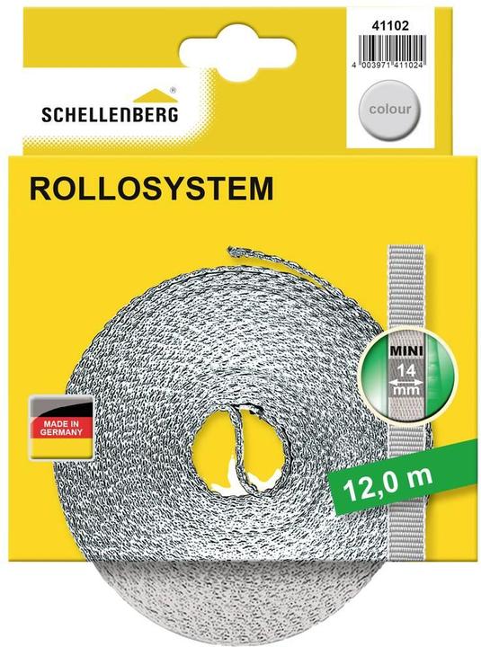 Image du produit Schellenberg Sangle de volet roulant Mini 41102, 14mm/12m, grise (Sangle de volet roulant)