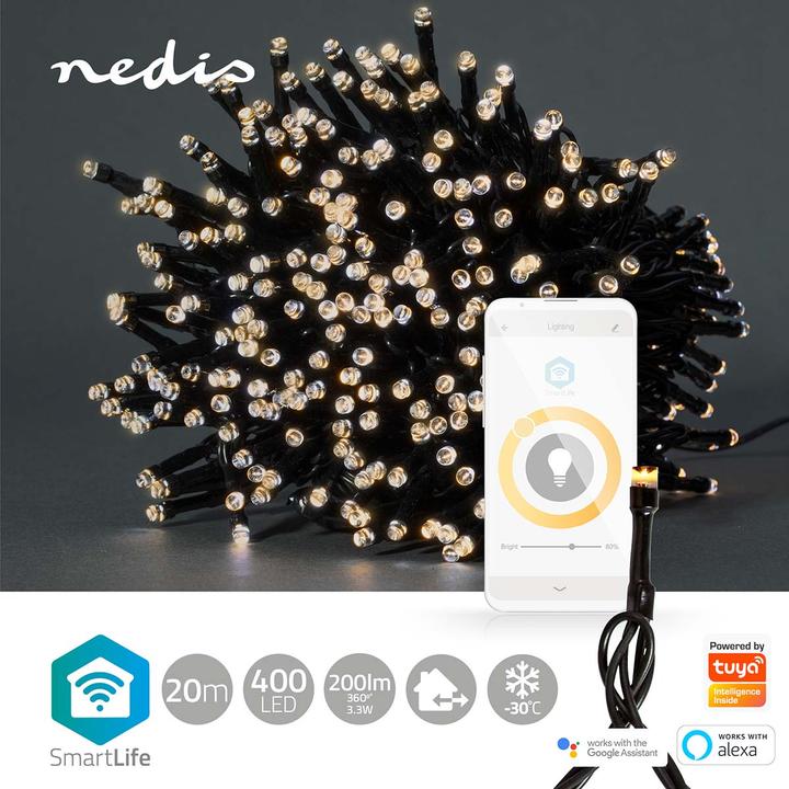 Actual product image Nedis SmartLife Decorative LED | Wi-Fi | Warm White | 400 LED's | 20 m | Android™ / IOS (20 m)