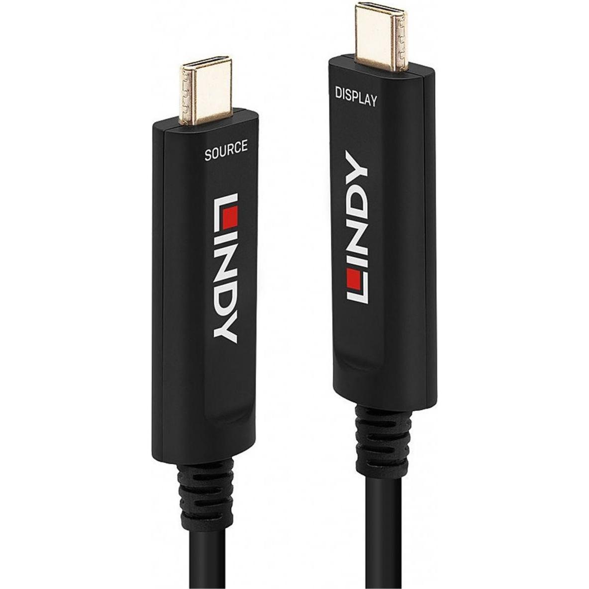 Lindy Fibre Optic Hybrid USB C Video (5 m, USB 3.1), USB Kabel
