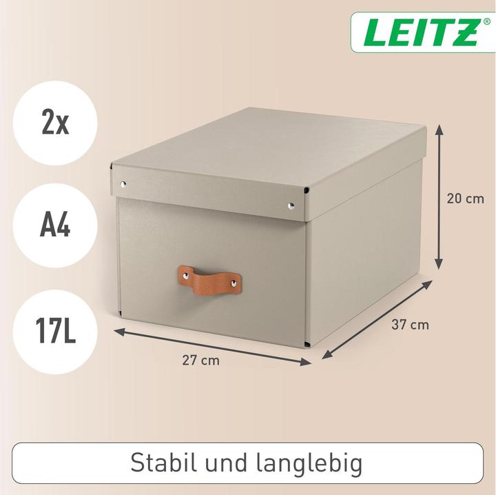 Produktbild Leitz Archivbox Puro Recyclingkarton Mittel mit Deckel (A4, A5)