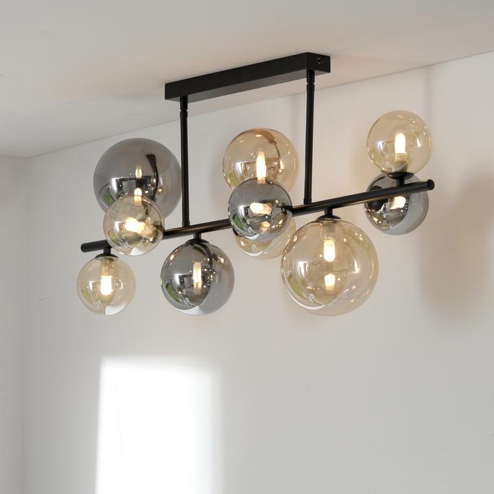 Actual product image Paul Neuhaus LED Deckenlampe POPSICLE schwarz 10-flammig Rauchglas G9 wechselbar (G9)