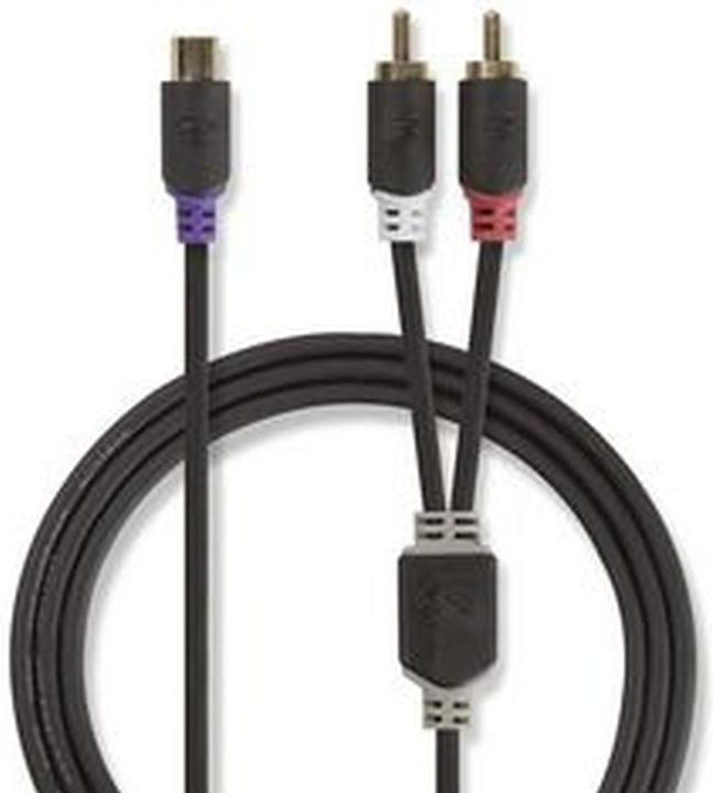 Image du produit Nedis Câble pour caisson de basses 2 x RCA mâle - RCA femelle 0,2 m (0.20 m, RCA)
