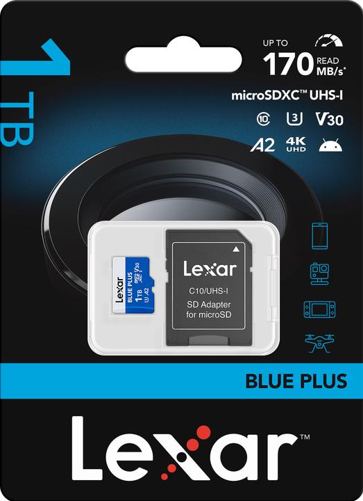Image du produit Lexar MEMORY MICRO SDXC 1TB UHS-I/LMSBLPL001T-BNANG (1000 Go, microSDXC, U3, UHS-I)