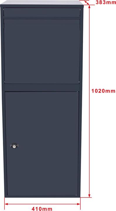 Produktbild Wiltec Paketkasten Standbriefkasten grau 41x38x102cm Paketbox Zuhause Päckchen