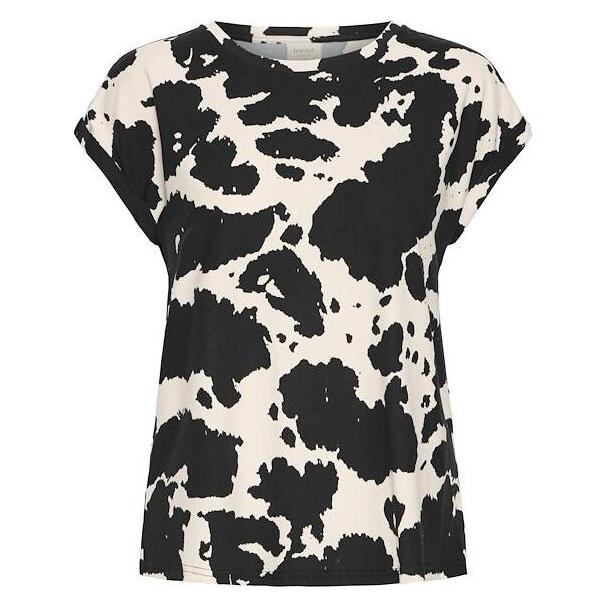 Fransa, Damen, Shirts, Seen 1 Ext, Weiss, Schwarz, Mehrfarbig, (Xs)