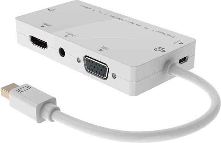 Actual product image MicroConnect Adapter AV DisplayPort Mini - HDMI - D-Sub (VGA) - DVI white (MDPDVIHDMIVGAAA) (1 Ports)