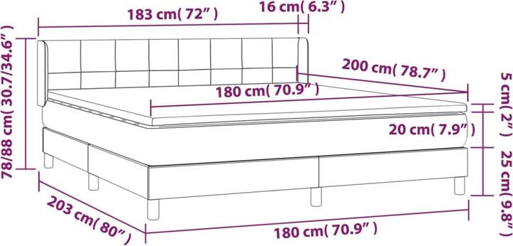 Actual product image vidaXL Boxspringbett (180 x 200 cm)