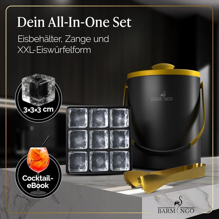 Immagine prodotto Barmingo Eiswürfelbehälter mit Deckel und Zange
