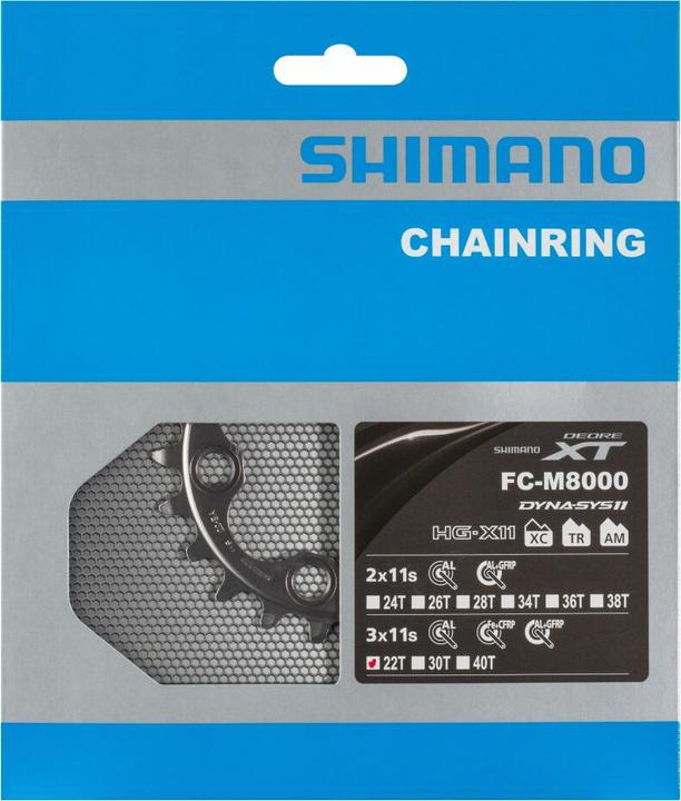 Produktbild Shimano Deore XT FC-M8000 Kettenblatt für 40-32-22 Zähne 11-fach BB (22)