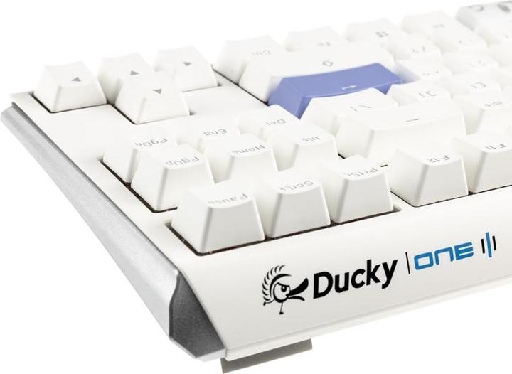 Actual product image Ducky One 3 Classic Pure White TKL Gaming Keyboard, RGB LED - MX-Red (US) (US, Cable)