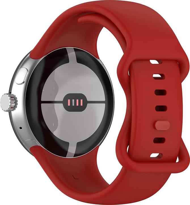 Techsuit - Watchband (W031) - Google Pixel Watch / Watch 2 / Watch 3 41mm - Bordeaux (Silicone)