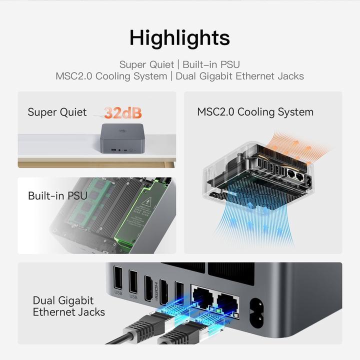 Produktbild Beelink Mini PC Ryzen 5 5650U (AMD Ryzen 5 5500U)