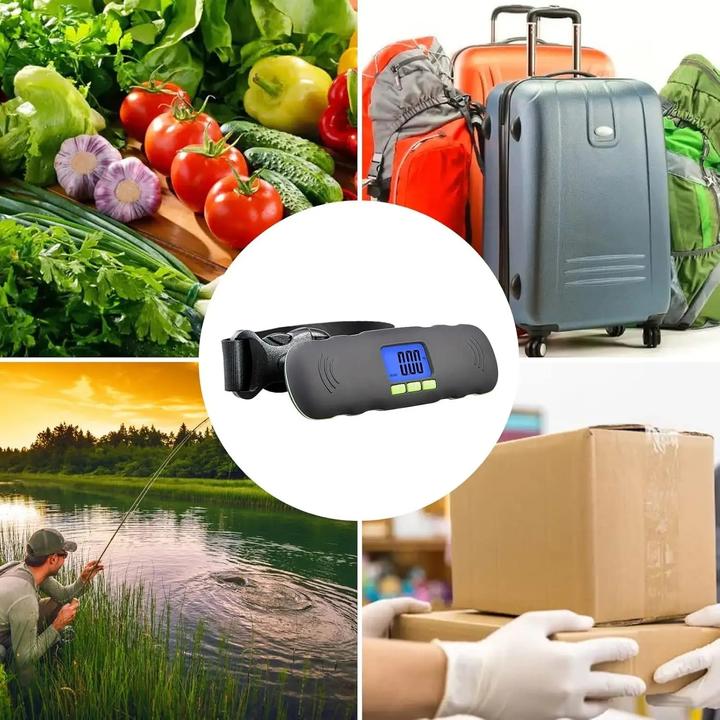 Image du produit Swissdetector Pèse-bagage numérique portable - LCD et rétroéclairage bleu - 50kg (Porte-monnaie & porte-documents)