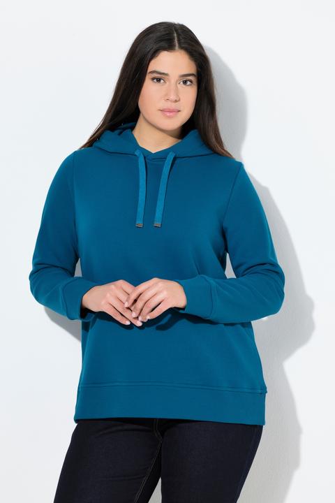 Produktbild Ulla Popken Hoodie, Rippbündchen, Kapuze, Langarm (54)