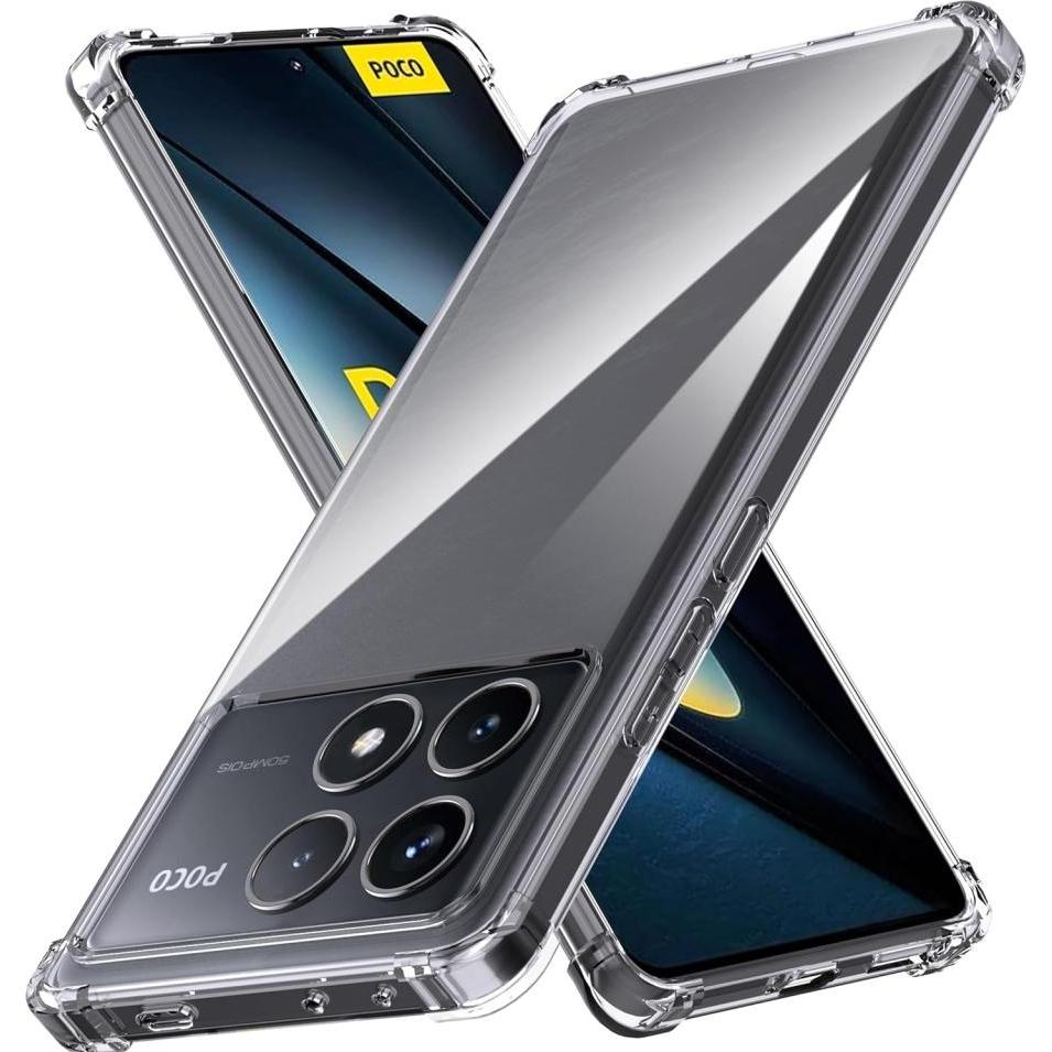 Screenguard Xiaomi Poco F6 Pro Hülle Crystal Soft Airbag Bumper (Xiaomi Poco F6 Pro), Smartphone Hülle, Transparent