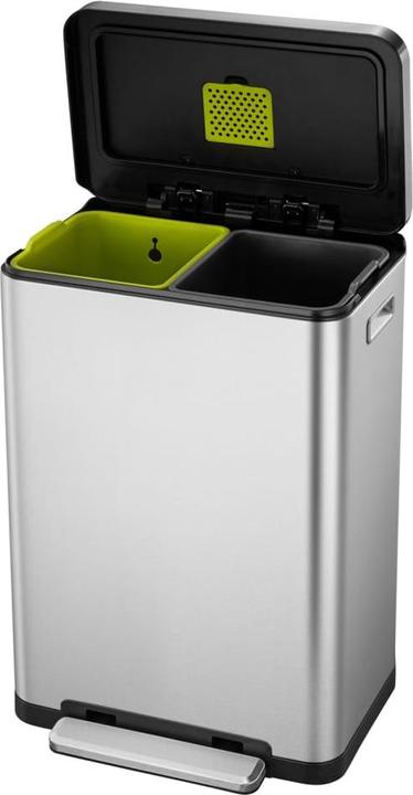 Actual product image EKO Waste separation system X-Cube pedal bin stainless steel 2 x 20 L made of brushed stainless (40 l)