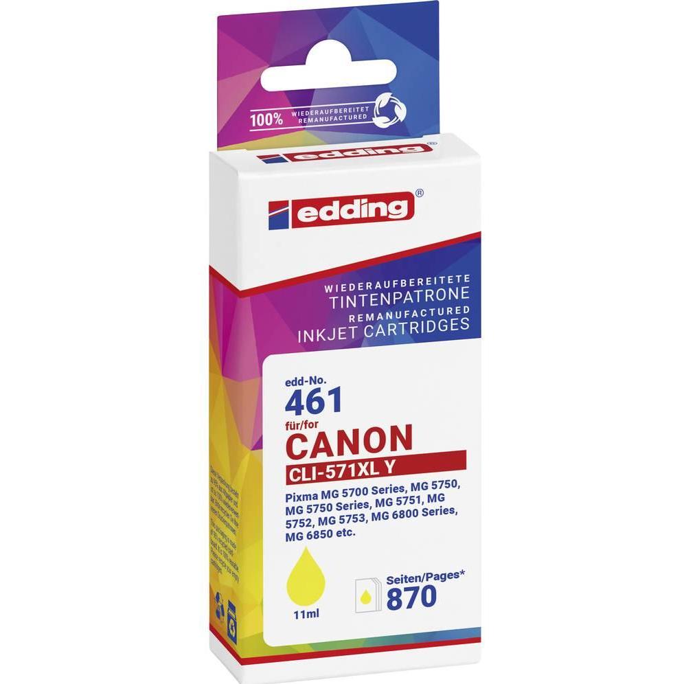 Edding, Druckerpatrone, Druckerpatrone ersetzt Canon CLI-571XL Kompatibel Gelb EDD-461 18-461-0