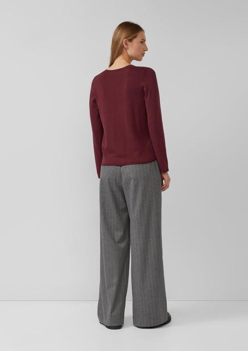 Actual product image s.Oliver Strickpullover Feinstrickpullover mit V-Ausschnitt und Rollkante am Saum (34)