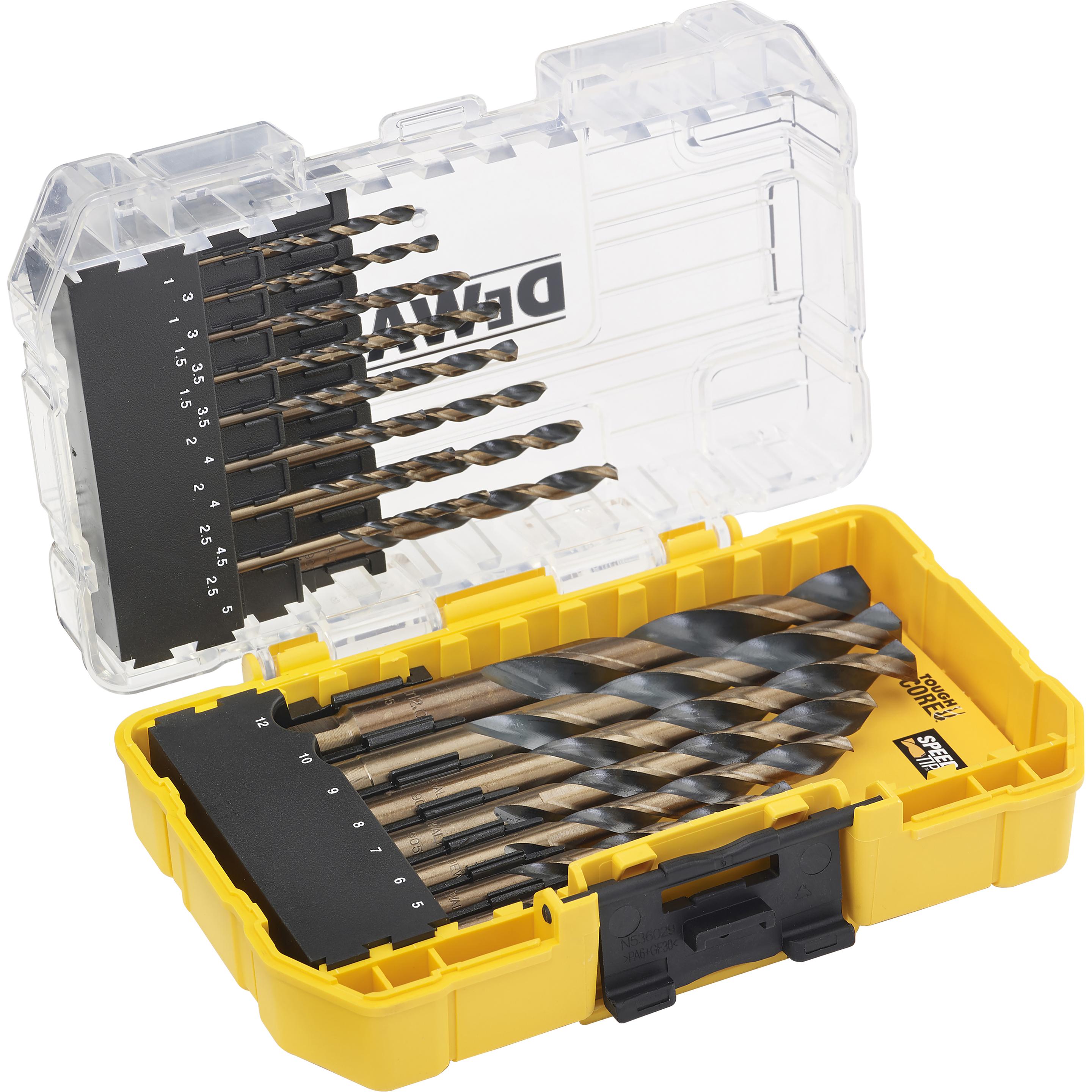 DeWalt, Bohrereinsatz, HSS Spiralbohrer Satz 1mm 12mm, 23teilig, für verschiedene Materialien (12 Millimeter)