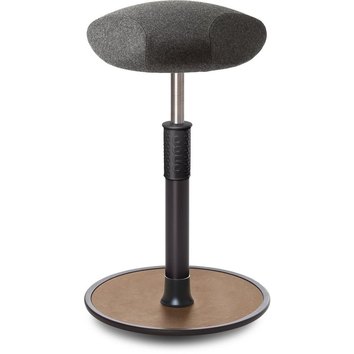 Ongo, Bürostuhl, Sitz- Stehhocker Free Tall Triangel kvadrat Divina Mel. Grau schwarz /Natur