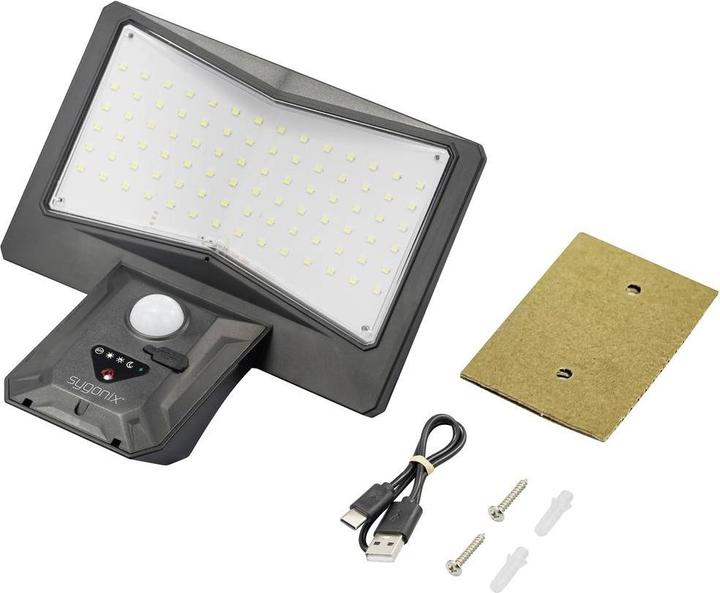 Image du produit Sygonix SY-5626570 Applique murale solaire d'extérieur 2.6 W blanc froid noir (500 lm, IP44)