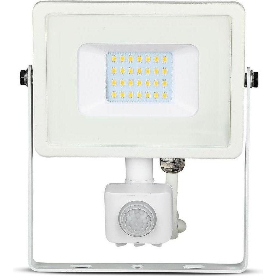 Thumbnail - V-TAC, Fassadenbeleuchtung, VT20SB 20W LED Sensor Fluter SAMSUNG Chip Abschaltfunktion Weiss Gehäuse 6400K (1600 lm, IP6...