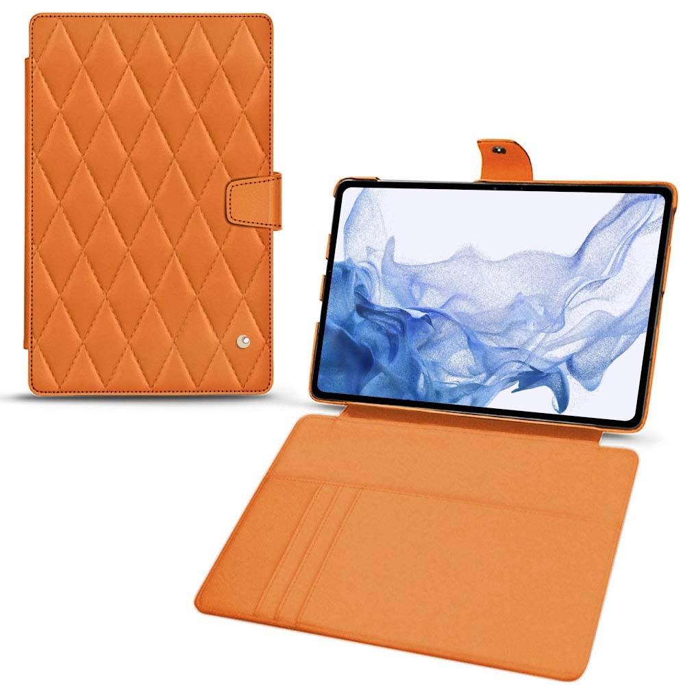 Thumbnail - Noreve Lederschutzhülle Wallet (Galaxy Tab S8 Ultra), Tablet Hülle, Orange