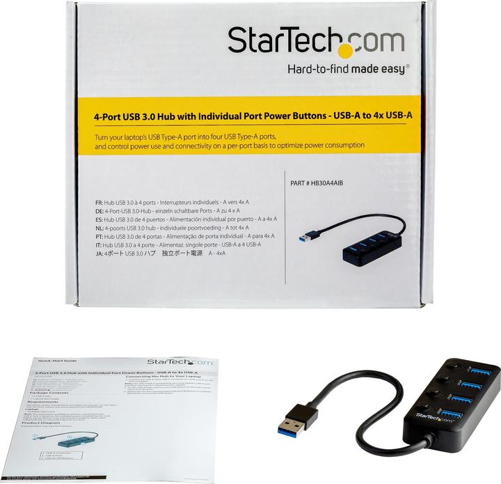 Produktbild StarTech HB30A4AIB (USB-A, 4 Ports)