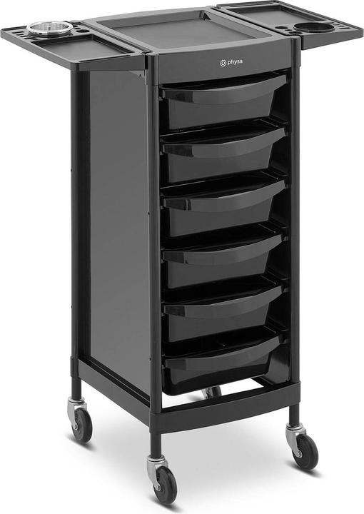 Physa Hair Salon Trolley - 10 kg - 6 drawers with 3 dividers - hairdryer holder - 420 x 390 mm shelf