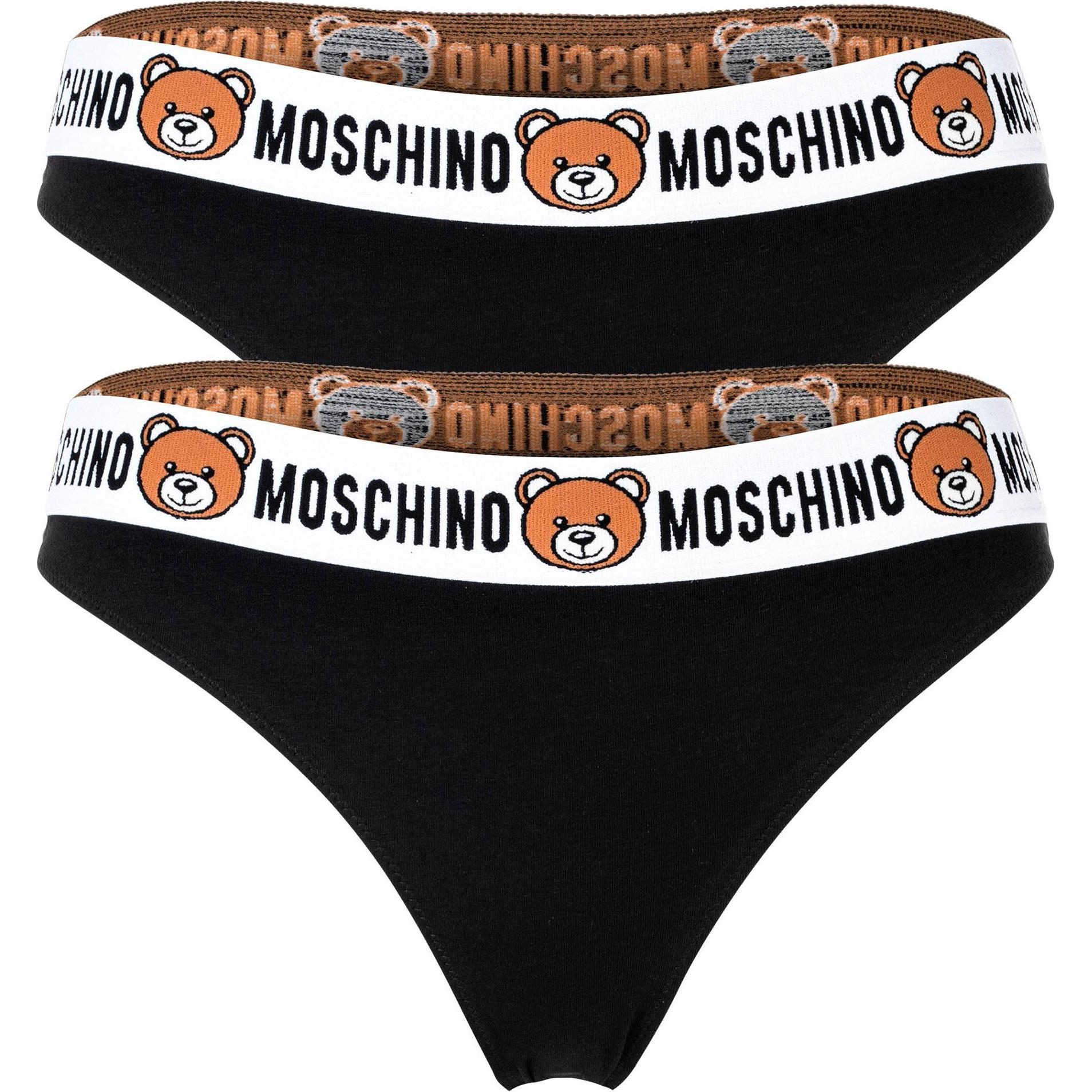 Moschino, Damen, Unterhosen, Slip Casual Bequem sitzend, Schwarz, (XS, 2er Pack)