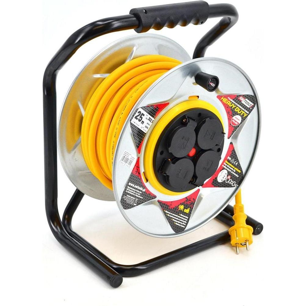 Awtools, Kabelrolle, PRZEDŁUŻACZ BĘBEN METALOWY ŻÓŁTY HEAVY DUTY 40m 3x1,5 mm 16A / 3680W / IP44 NEOPREN (40 m)