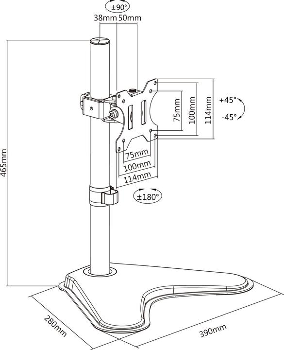 Actual product image equip 33,02cm 13inch-81,28cm 32inch Articulating Single Monitor Tabletop Stand (Table, 32", 8 kg)