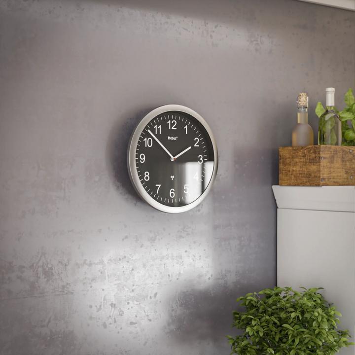 Actual product image Mebus 19812 Radio-controlled wall clock black/silver