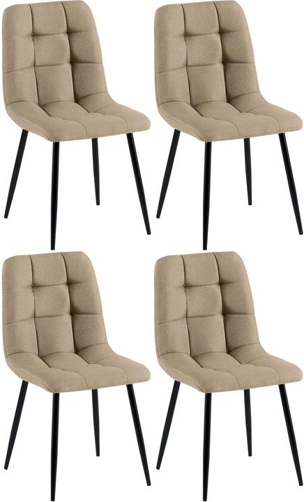 Actual product image CLP Set of 4 Tilde dining chairs, upholstered with backrest, loadable up to 150 kg