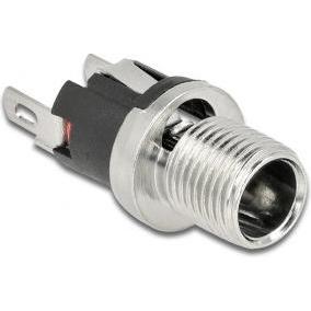Delock Steckverbinder DC 5,5 x 2,1 x 12,0 mm Buchse zum Einbau Lötversion, Elektronikkabel + Stecker, Silber