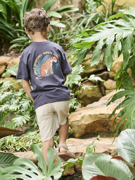 Image du produit Vertbaudet Jungen T-Shirt mit Tiger vorn und hinten, Recycling-Baumwolle (128)