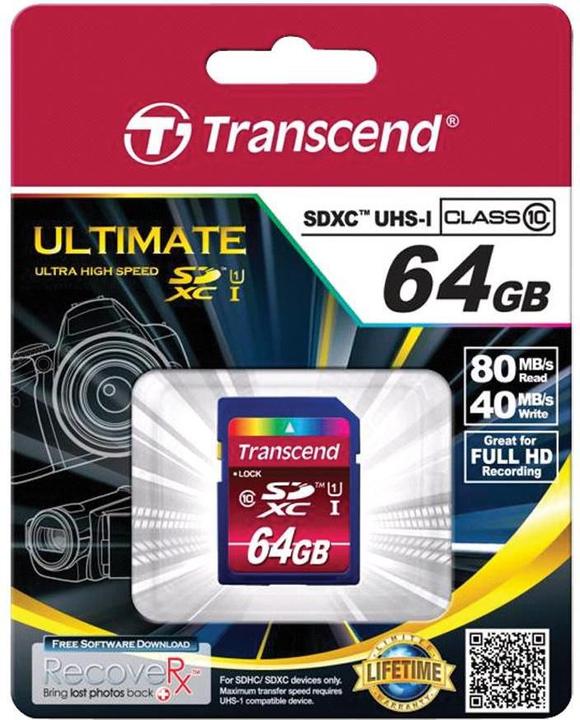 Produktbild Transcend SDXC Ultimate 200x (64 GB, SDXC, U1, UHS-I)