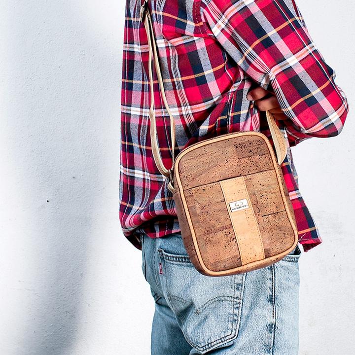 Actual product image Montado Cork shoulder bag "Cross Stripe"