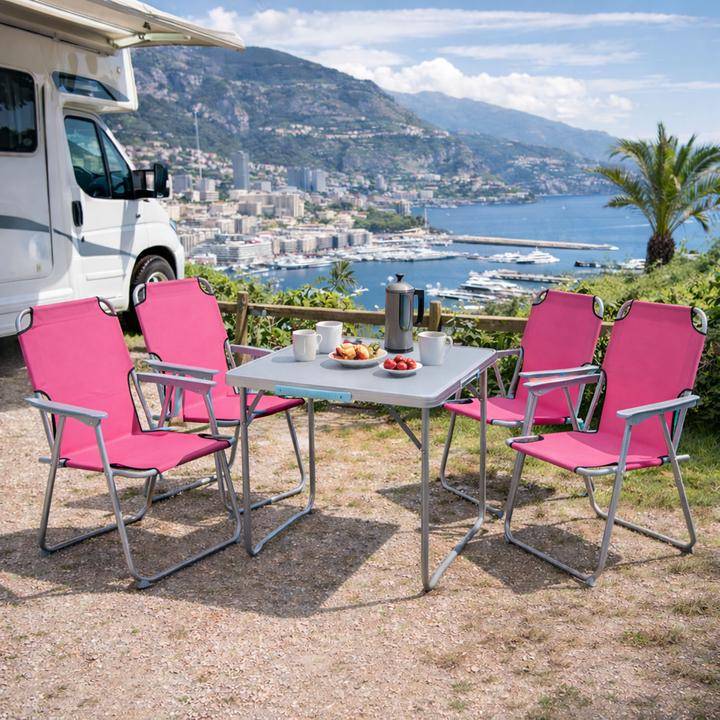 Produktbild Mojawo 5-teiliges Campingmöbel Set Alu L80xB60xH68cm Pink