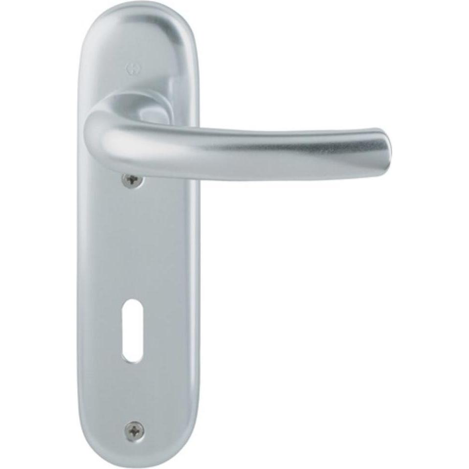 Hoppe, Türgriff + Fenstergriff, Kurzschildgarnitur Tôkyô 1710/273KP Aluminium F1 OB abgerundet Drückergarnitur (Türgarni...