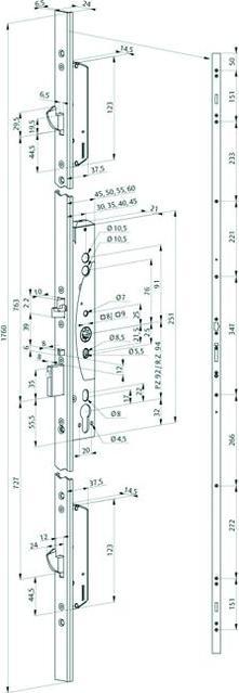 Produktbild Assa Abloy Mediator Mehrfachverriegelung 629X65/24/72 PZ DIN-L/RS 629X700PZ-----1