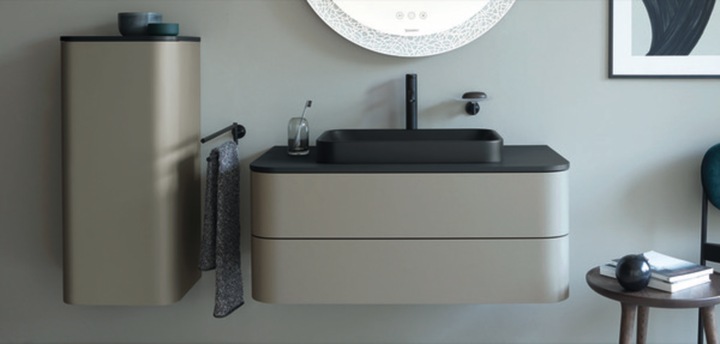 Actual product image Duravit Happy D.2 Plus Vanity unit for wall-mounted console, 1300x550 mm, 2 drawers, for furniture w (130 x 55 x 41 cm)