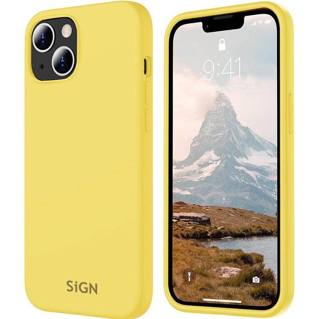 SIGN Liquid Silicone Case for iPhone 15 Plus - Yellow (Apple iPhone 15 Plus), Smartphone Hülle, Gelb